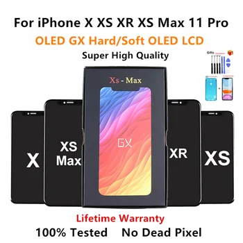 Новый Жесткий OLED-ЖК-дисплей GX Для iPhone X XS MAX 11 Pro Max 12 Pro Замена Дисплея Экран Для iPhone XR 11 12 MINI GX-IV ЖК-экран